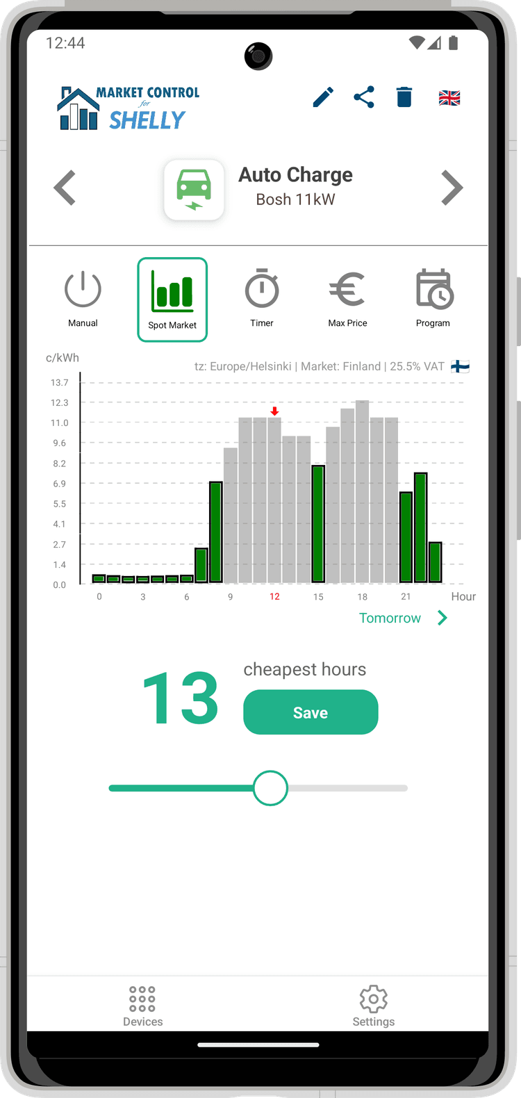 Cheapest hours mode